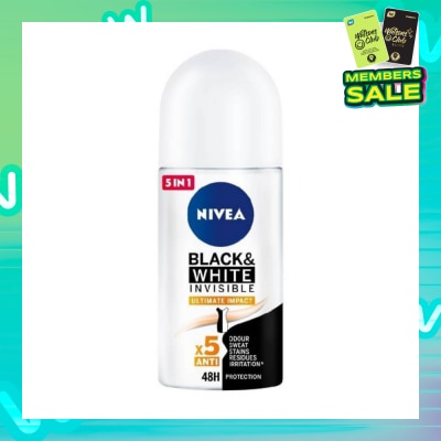 NIVEA Deodorant Roll-on Invisible Black White (Clear)