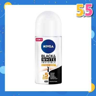 NIVEA Deodorant Roll-on Invisible Black White (Clear)