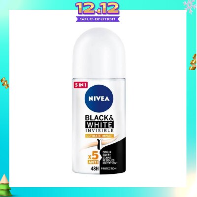 NIVEA Deodorant Roll-on Invisible Black White (Clear)