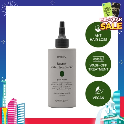 SIMPLY'O Biotin Water Treatment Green Breeze (Vegan & For Anti Hair Loss) 250ml