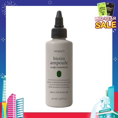 SIMPLY'O Biotin Ampoule Scalp Treatment (For Hair Loss) 100ml