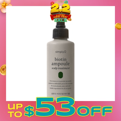 SIMPLY'O Biotin Ampoule Scalp Treatment (For Hair Loss) 100ml (Expiry: May`2026)