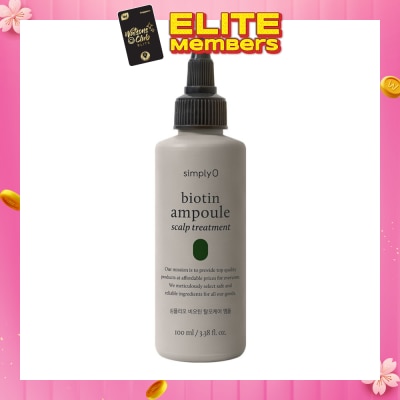 SIMPLY'O Biotin Ampoule Scalp Treatment (For Hair Loss) 100ml (Expiry: May`2026)