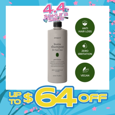 SIMPLY'O - Biotin Shampoo For Hair Loss Green Breeze (Vegan & Zero Irritation) 500ml