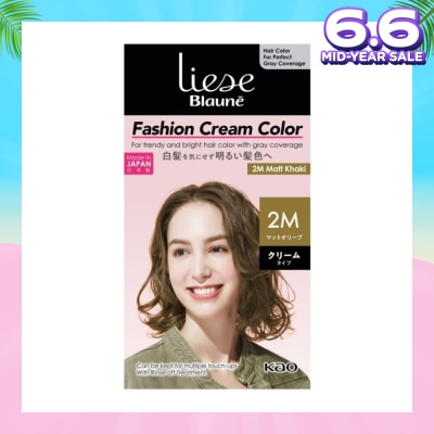 LIESE Blaune Fashion Cream Color 2M Matt Khaki (Covers Greys Hair Type) 108g (Expiry: Jan`2026)
