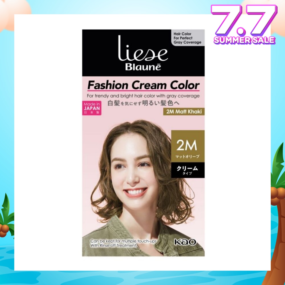 Blaune Fashion Cream Color 2M Matt Khaki (Covers Greys Hair Type) 108g (Expiry: Jan`2026)