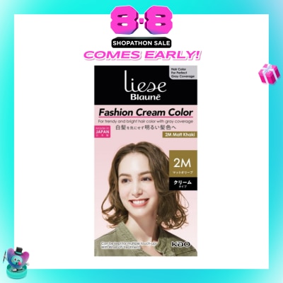 LIESE - Blaune Fashion Cream Color 2M Matt Khaki (Covers Greys Hair Type) 108g