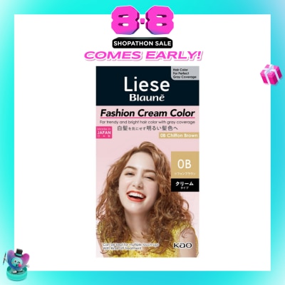 LIESE - Blaune Fashion Cream Color 0B Chiffon Brown (Covers Greys & Cream Type) 108g (Expiry: Mar`2027)