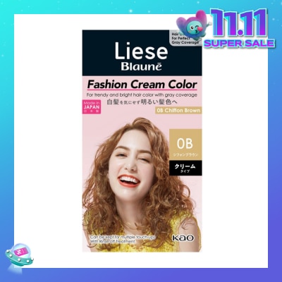 LIESE Blaune Fashion Cream Color 0B Chiffon Brown (Covers Greys & Cream Type) 108g