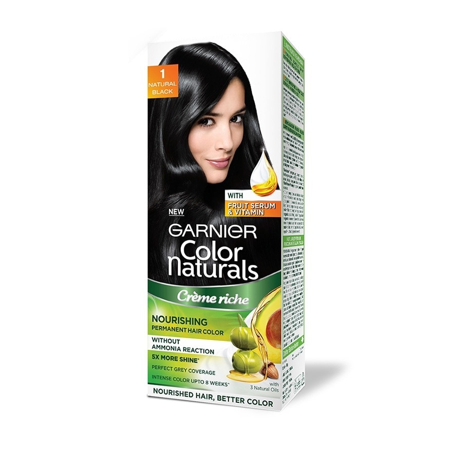 Color Naturals Nourishing Permanent Hair Color 1 Natural Black (With Fruit Serum & Vitamin) 1s