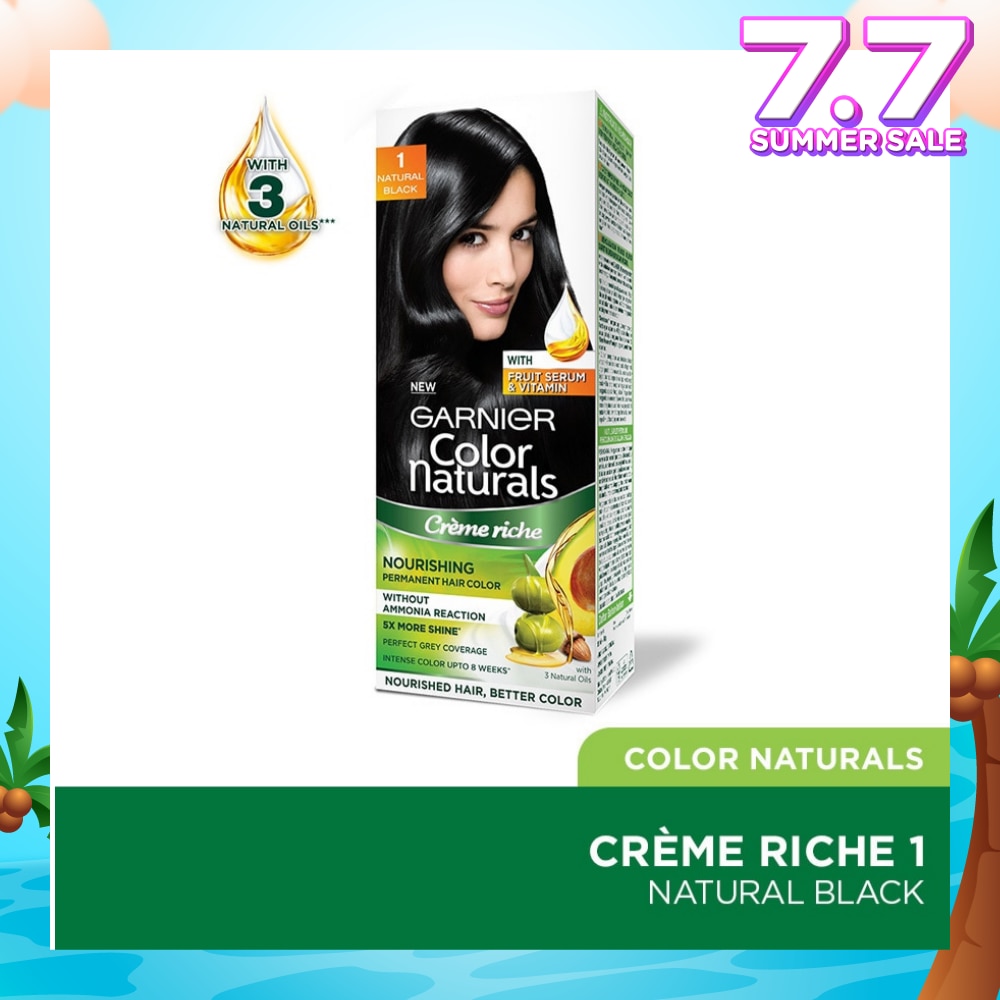 Color Naturals Nourishing Permanent Hair Color 1 Natural Black (With Fruit Serum & Vitamin) 1s
