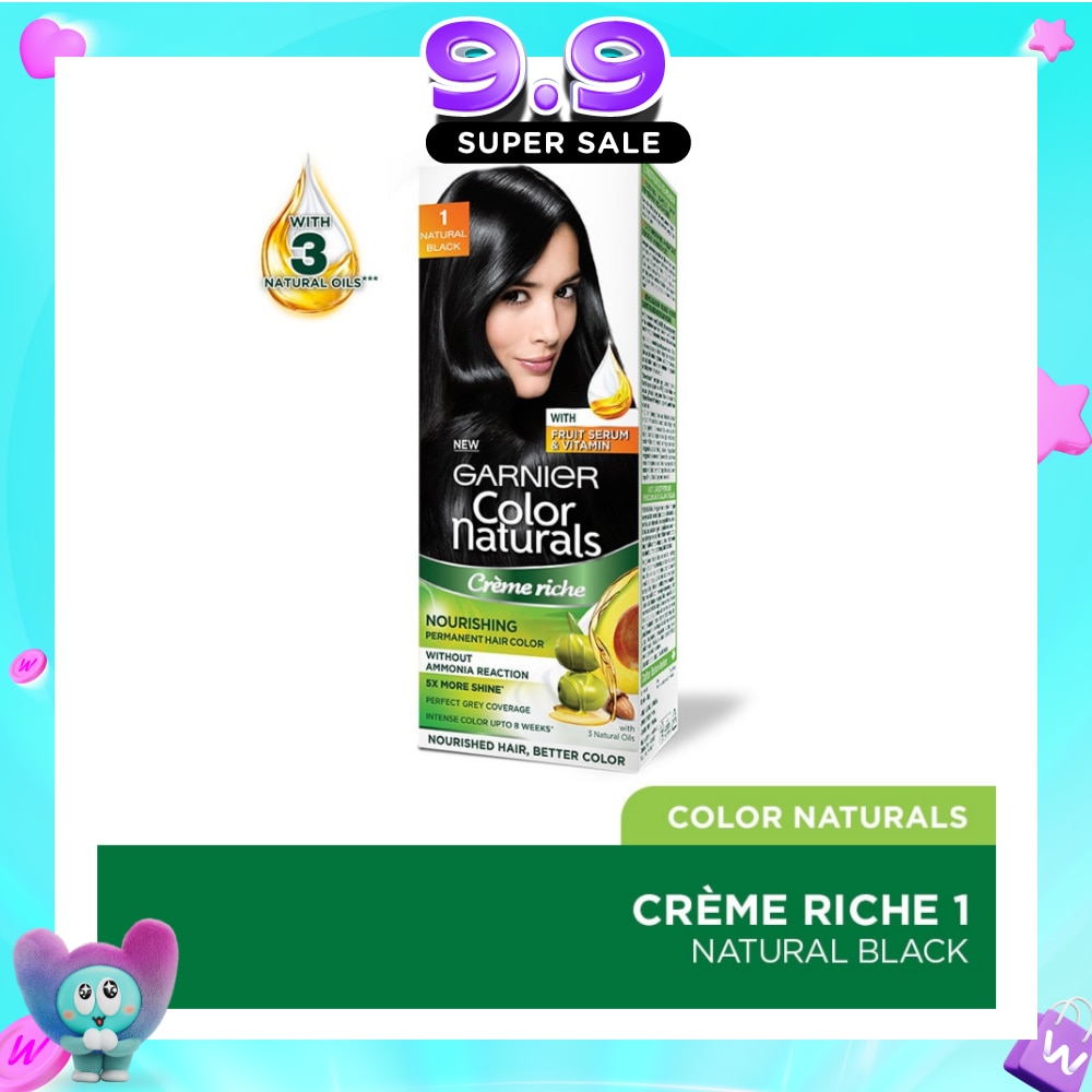 Color Naturals Nourishing Permanent Hair Color 1 Natural Black (With Fruit Serum & Vitamin) 1s image