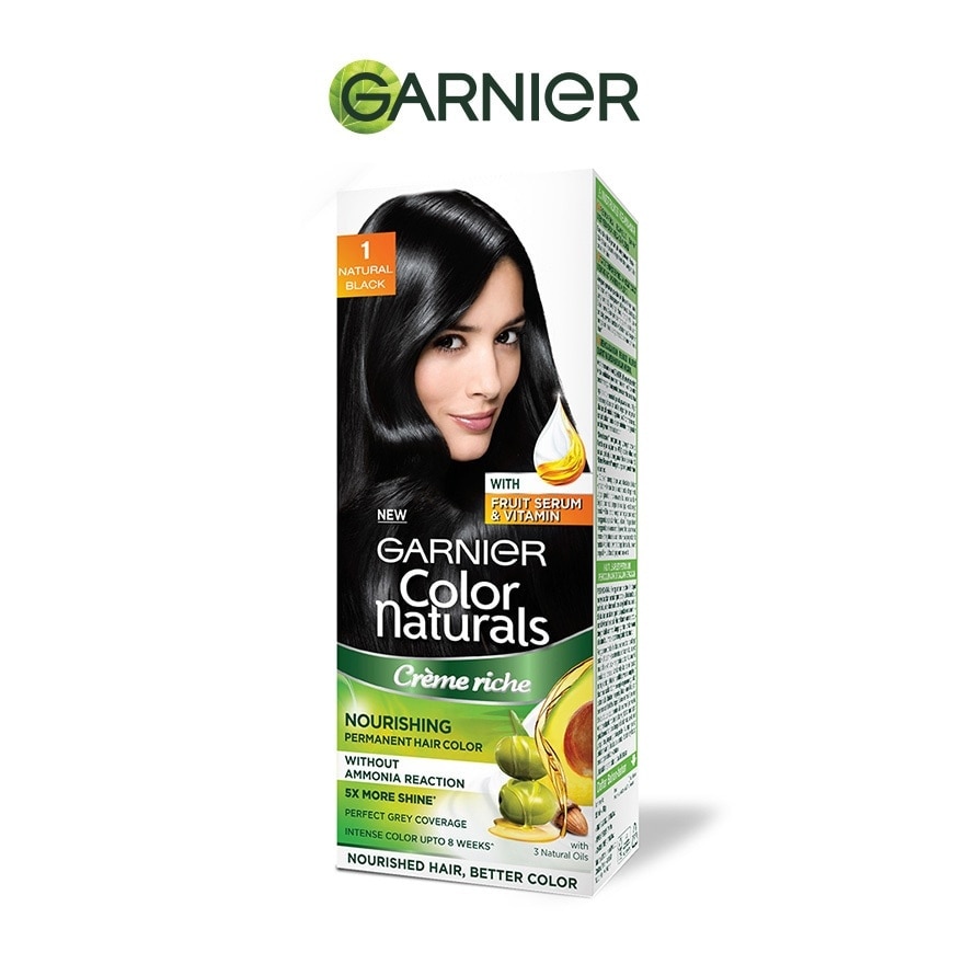 Color Naturals Nourishing Permanent Hair Color 1 Natural Black (With Fruit Serum & Vitamin) 1s