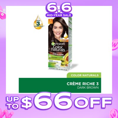 GARNIER - Color Naturals Nourishing Permanent Hair Color 3 Black Brown (With Fruit Serum & Vitamin) 1s
