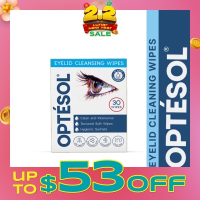 OPTESOL Eyelid Cleansing Wipes (No Preservatives) 30s (Expiry: Nov`2026)