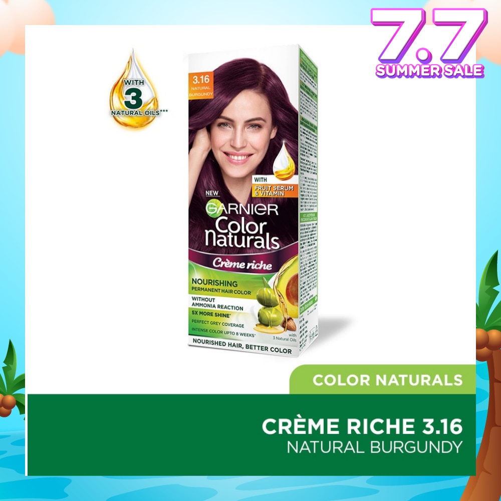 Color Naturals Nourishing Permanent Hair Color 3.16 Natural Burgundy (With Fruit Serum & Vitamin) 1s