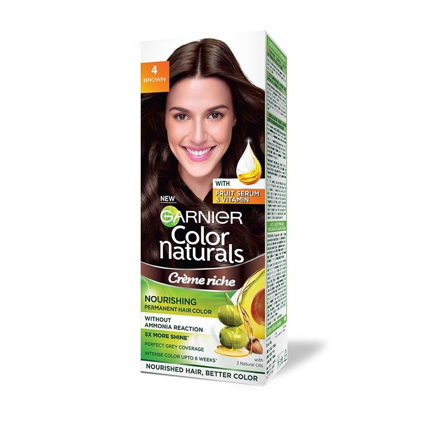 Color Naturals Nourishing Permanent Hair Color 4 Brown (With Fruit Serum & Vitamin) 1s