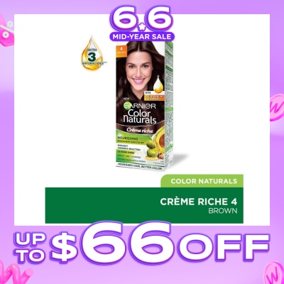 GARNIER - Color Naturals Nourishing Permanent Hair Color 4 Brown (With Fruit Serum & Vitamin) 1s