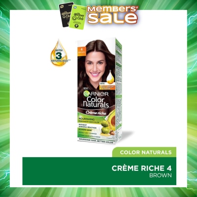 GARNIER - Color Naturals Nourishing Permanent Hair Color 4 Brown (With Fruit Serum & Vitamin) 1s