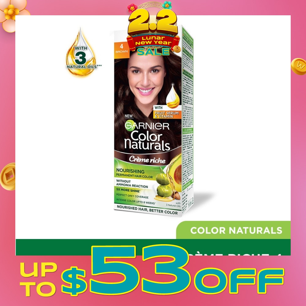 Color Naturals Nourishing Permanent Hair Color 4 Brown (With Fruit Serum & Vitamin) 1s