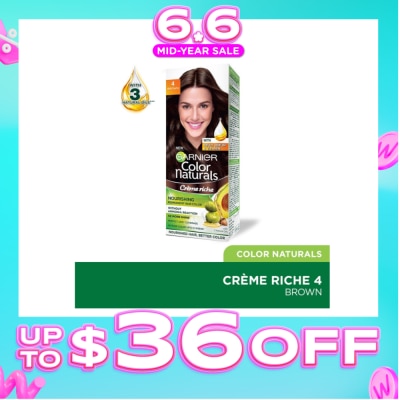GARNIER - Color Naturals Nourishing Permanent Hair Color 4 Brown (With Fruit Serum & Vitamin) 1s