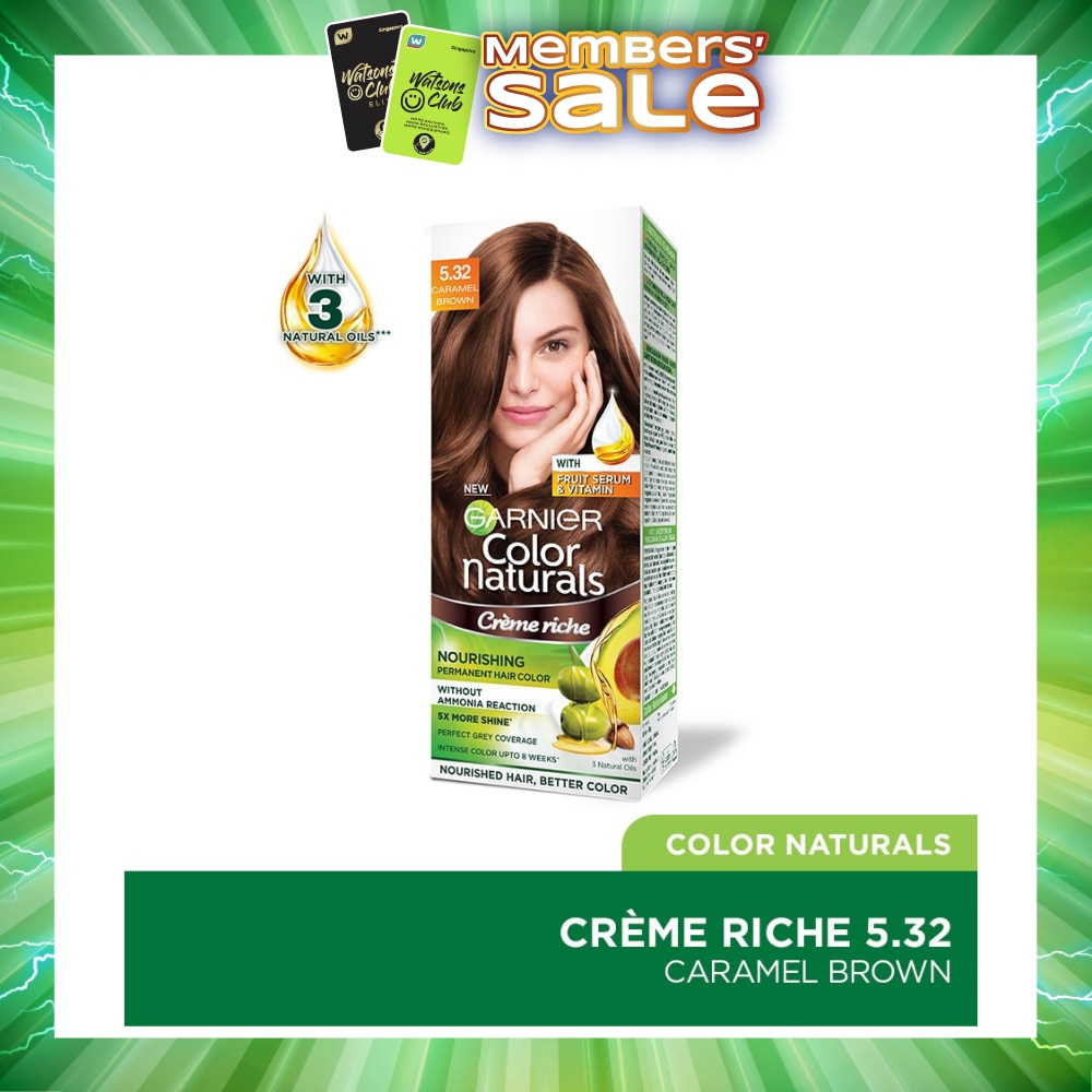 Color Naturals Nourishing Permanent Hair Color 5.32 Caramel Brown (With Fruit Serum & Vitamin) 1s