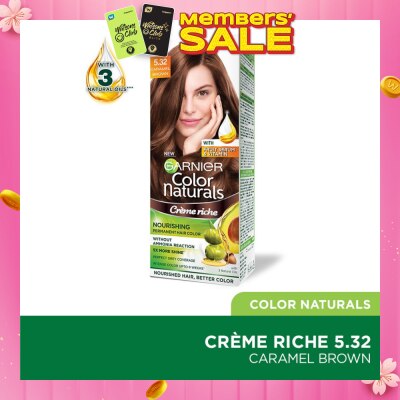 GARNIER Color Naturals Nourishing Permanent Hair Color 5.32 Caramel Brown (With Fruit Serum & Vitamin) 1s