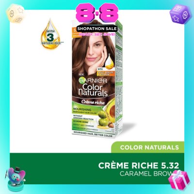 GARNIER - Color Naturals Nourishing Permanent Hair Color 5.32 Caramel Brown (With Fruit Serum & Vitamin) 1s