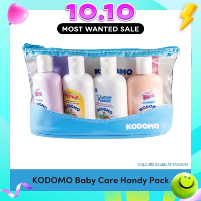 KODOMO Baby Care Handy Packset consists Baby Bath Moisturizing 45ml + Baby Bath Mild & Natural 45ml + Shampoo 50ml + Powder 40ml + Wipes 10s image