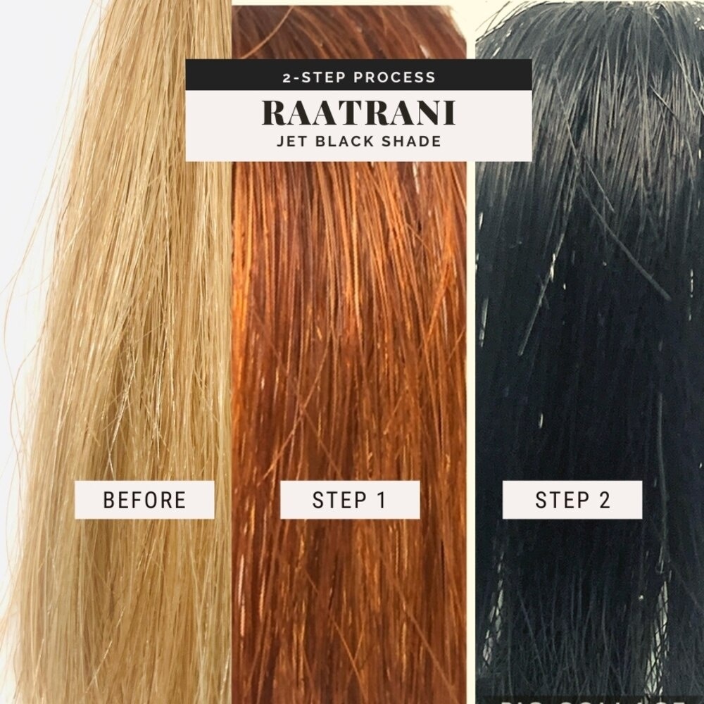 Raatrani Plant-Based Hair Dye Kit - Jet Black Shade 200g