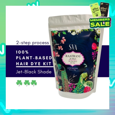 SVA Raatrani Plant-Based Hair Dye Kit - Jet Black Shade 200g