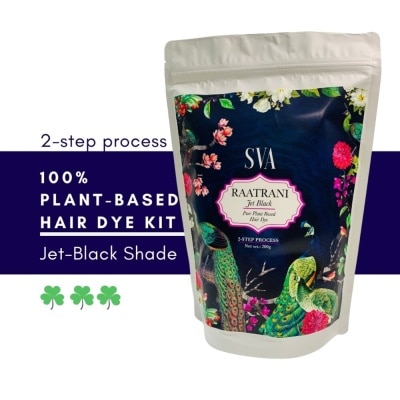 SVA Raatrani Plant-Based Hair Dye Kit - Jet Black Shade 200g