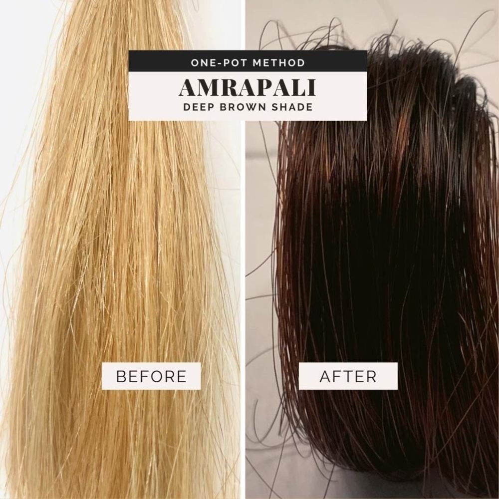 Amrapali Plant-Based Hair Dye Kit - Deep Brown Shade 150g