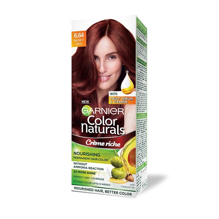 Color Naturals Nourishing Permanent Hair Color 6.64 Berry Red (With Fruit Serum & Vitamin) 1s