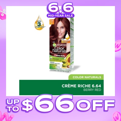GARNIER - Color Naturals Nourishing Permanent Hair Color 6.64 Berry Red (With Fruit Serum & Vitamin) 1s