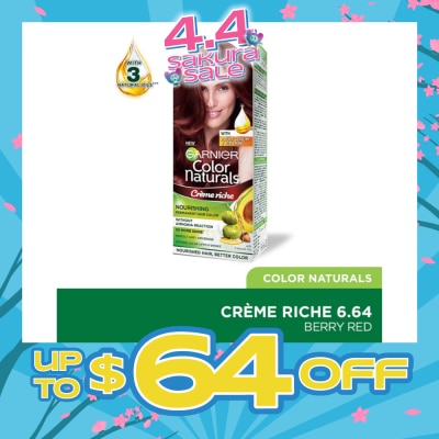 GARNIER - Color Naturals Nourishing Permanent Hair Color 6.64 Berry Red (With Fruit Serum & Vitamin) 1s