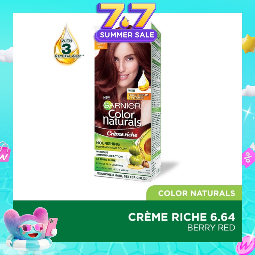 Color Naturals Nourishing Permanent Hair Color 6.64 Berry Red (With Fruit Serum & Vitamin) 1s