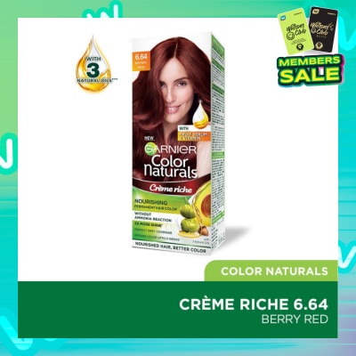 GARNIER Color Naturals Nourishing Permanent Hair Color 6.64 Berry Red (With Fruit Serum & Vitamin) 1s