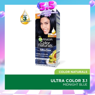 GARNIER - Color Naturals Nourishing Permanent Hair Color 3.1 Midnight Blue (With Fruit Serum & Vitamin) 1s&nbsp;