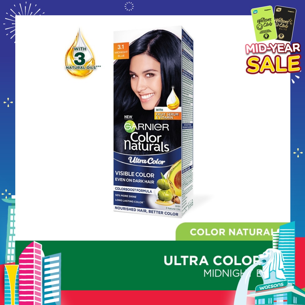 Color Naturals Nourishing Permanent Hair Color 3.1 Midnight Blue (With Fruit Serum & Vitamin) 1s