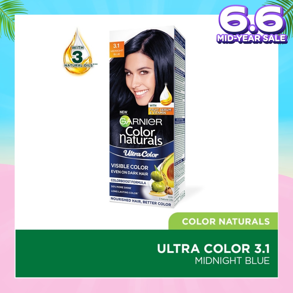 Color Naturals Nourishing Permanent Hair Color 3.1 Midnight Blue (With Fruit Serum & Vitamin) 1s