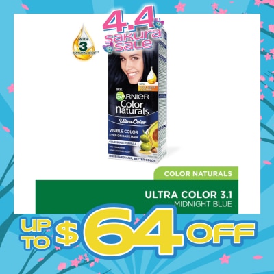 GARNIER - Color Naturals Nourishing Permanent Hair Color 3.1 Midnight Blue (With Fruit Serum & Vitamin) 1s&nbsp;(Expiry: Aug`2026)