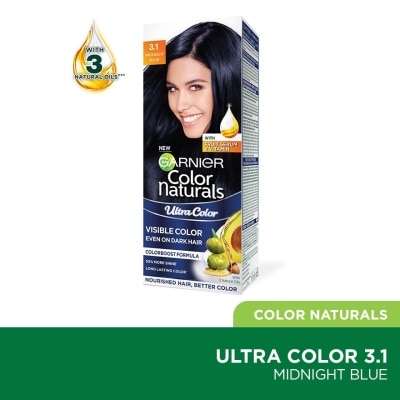 GARNIER Color Naturals Nourishing Permanent Hair Color 3.1 Midnight Blue (With Fruit Serum & Vitamin) 1s