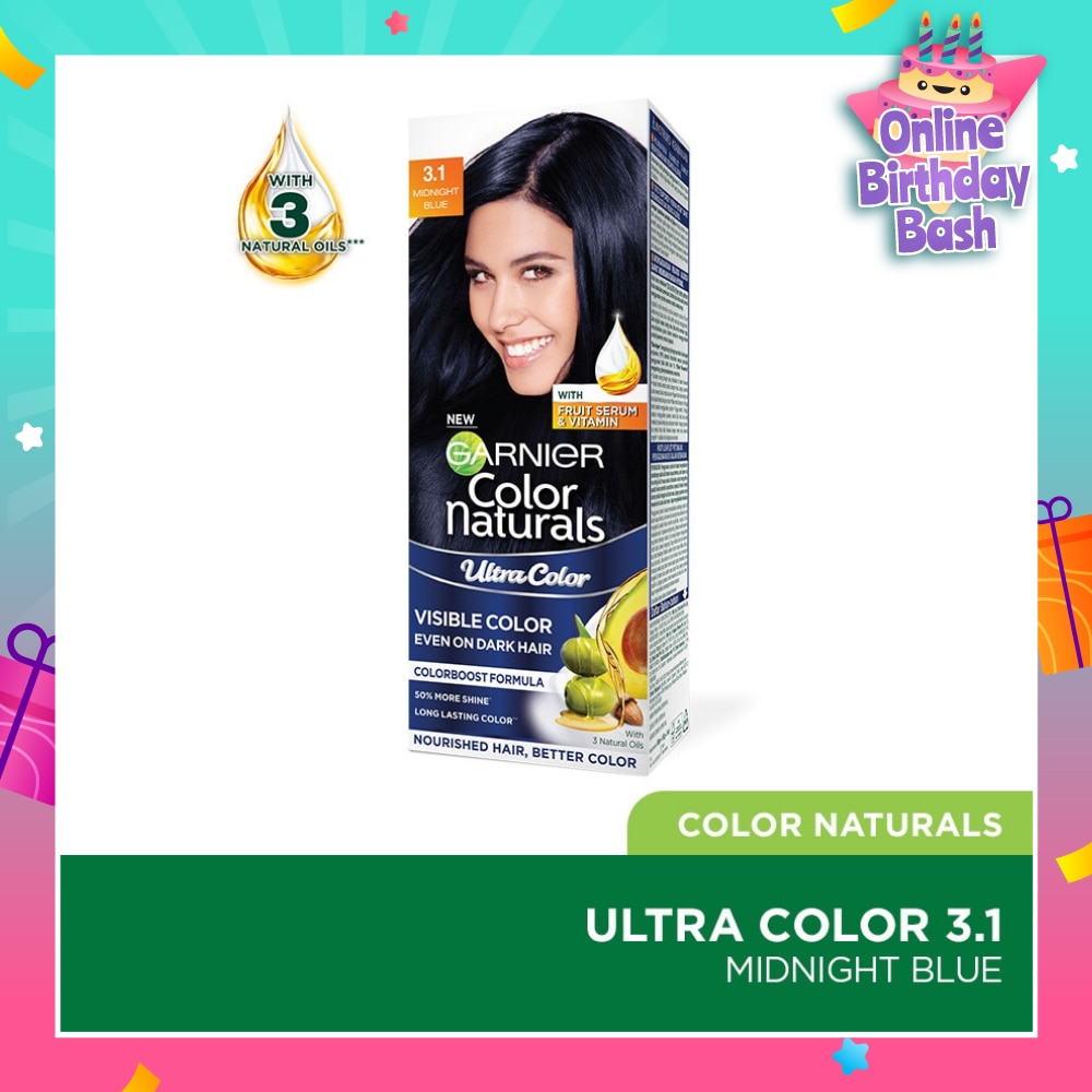Color Naturals Nourishing Permanent Hair Color 3.1 Midnight Blue (With Fruit Serum & Vitamin) 1s