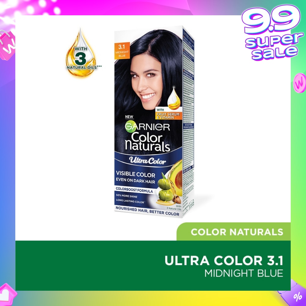 Color Naturals Nourishing Permanent Hair Color 3.1 Midnight Blue (With Fruit Serum & Vitamin) 1s