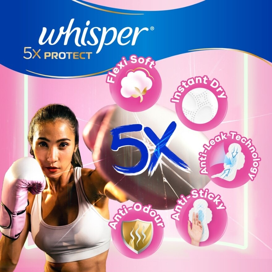 5x Protect Thin Regular Sanitary Pad Wings 24cm 13s