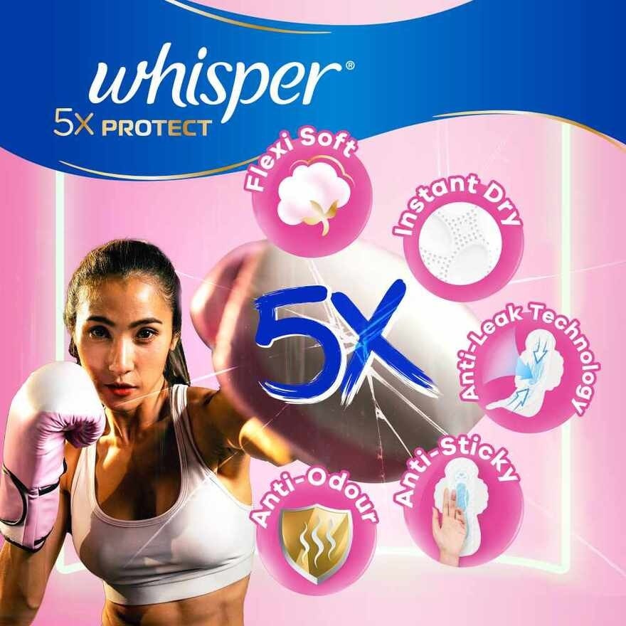 5x Protect Thin Regular Sanitary Pad Wings 24cm 32s