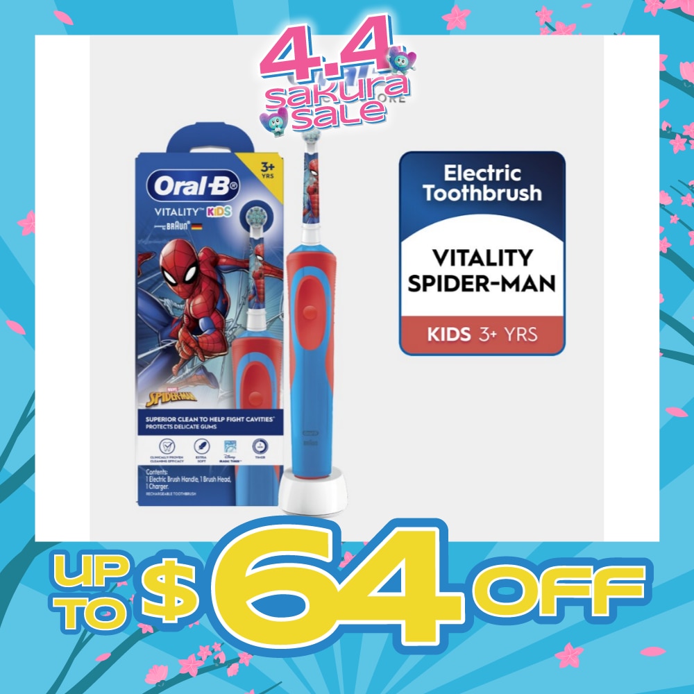 Vitality Kids Spiderman Superior Clean Electric Toothbrush (For 3+ Years) 1s
