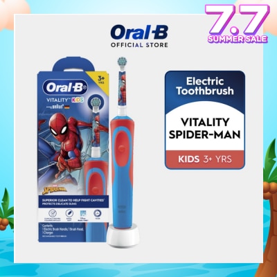 ORAL-B Vitality Kids Spiderman Superior Clean Electric Toothbrush (For 3+ Years) 1s