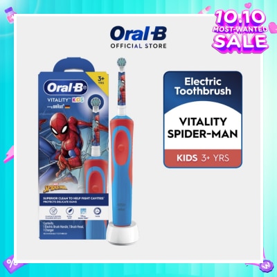 ORAL-B Vitality Kids Spiderman Superior Clean Electric Toothbrush (For 3+ Years) 1s